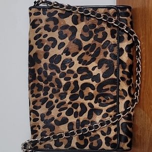 Guess Marciano leopard pony hair handbag
